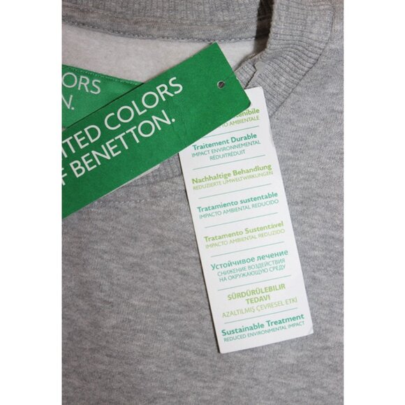 nwt BENETTON x UO Exclusive - Logo Crewneck Sweatshirt in Grey, Made in Italy - Picture 6 of 13
